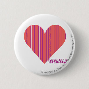 Dunne strepen Roze 3 Ronde Button 5,7 Cm