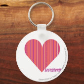 Dunne strepen Roze 3 Sleutelhanger (Voorkant)
