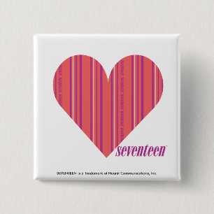 Dunne strepen Roze 3 Vierkante Button 5,1 Cm