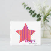 Dunne strepen Roze 4 Briefkaart (Staand voorkant)