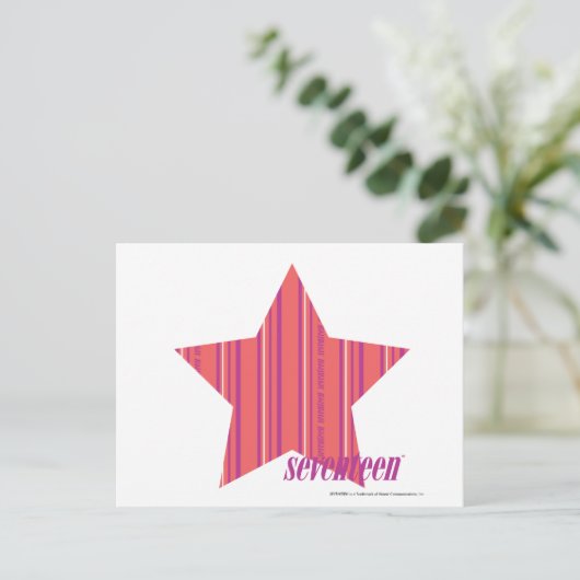 Dunne strepen Roze 4 Briefkaart (Staand voorkant)