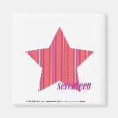 Dunne strepen Roze 4 Magneet (Voorkant)