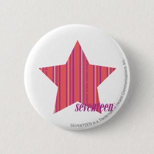 Dunne strepen Roze 4 Ronde Button 5,7 Cm