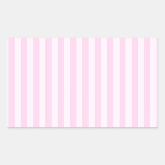 Dunne strepen - Roze en lichtroze Rechthoekige Sticker (Voorkant)