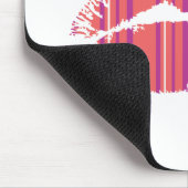 Dunne strepen roze muismat (Hoek)