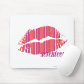 Dunne strepen roze muismat (Met muis)