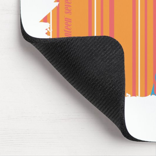 Dunne strepen Sinaasappel 2 Muismat (Hoek)