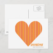 Dunne strepen Sinaasappel 3 Briefkaart (Voorkant / Achterkant)