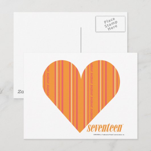 Dunne strepen Sinaasappel 3 Briefkaart (Voorkant / Achterkant)