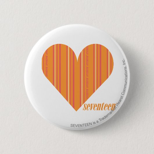 Dunne strepen Sinaasappel 3 Ronde Button 5,7 Cm (Voorkant)