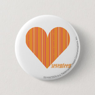 Dunne strepen Sinaasappel 3 Ronde Button 5,7 Cm