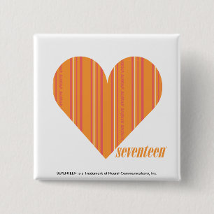 Dunne strepen Sinaasappel 3 Vierkante Button 5,1 Cm