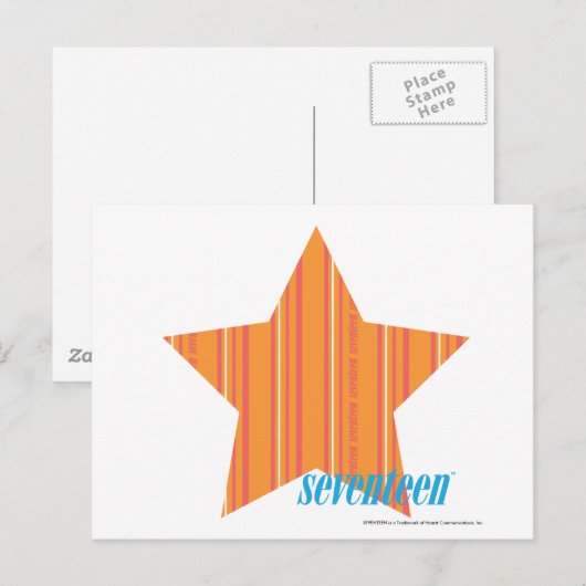 Dunne strepen Sinaasappel 4 Briefkaart (Voorkant / Achterkant)