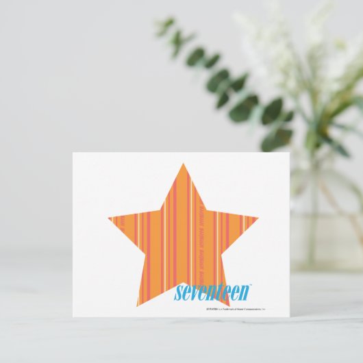 Dunne strepen Sinaasappel 4 Briefkaart (Staand voorkant)