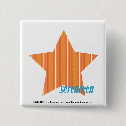 Dunne strepen Sinaasappel 4 Vierkante Button 5,1 Cm (Voorkant)