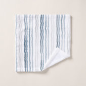 Dunne strepen voor Waterverf, marineblauw, leistee Bad Handdoek (Wasdoekje)
