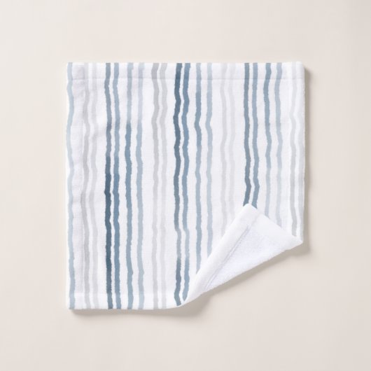 Dunne strepen voor Waterverf, marineblauw, leistee Bad Handdoek (Wasdoekje)