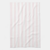 Dunne strepen - wit en Bleek roze Theedoek (Verticaal)