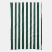 Dunne strepen - wit en donkergroen theedoek (Verticaal)