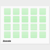 Dunne strepen - wit en lichtgroen vierkante sticker (Vel)