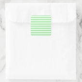 Dunne strepen - wit en lichtgroen vierkante sticker (Tas)