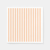 Dunne strepen - Witte en diepe perzik Servetten (Voorkant)