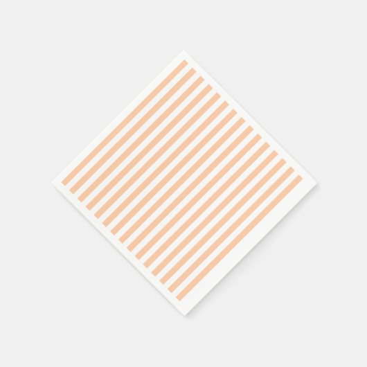 Dunne strepen - Witte en diepe perzik Servetten (Hoek)