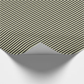 Dunne strepen - zwart en crème cadeaupapier (Hoek)