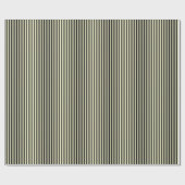 Dunne strepen - zwart en crème cadeaupapier (Vlak)