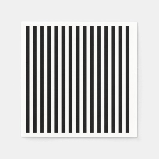 Dunne strepen - zwart en wit servetten (Voorkant)