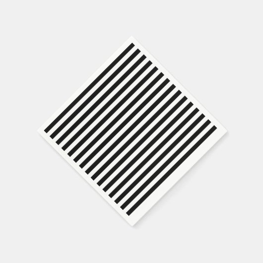 Dunne strepen - zwart en wit servetten (Hoek)