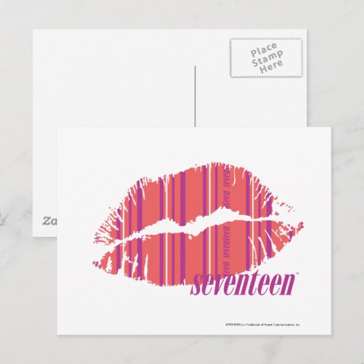 Dunne strepes roze briefkaart (Voorkant / Achterkant)