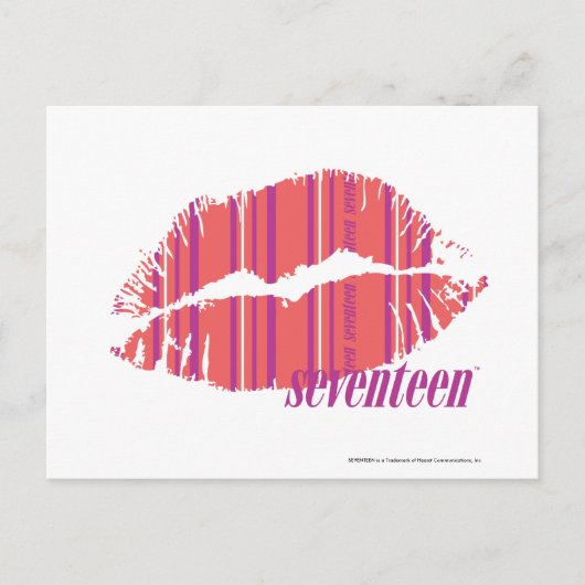 Dunne strepes roze briefkaart (Voorkant)