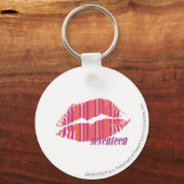 Dunne strepes roze sleutelhanger (Voorkant)