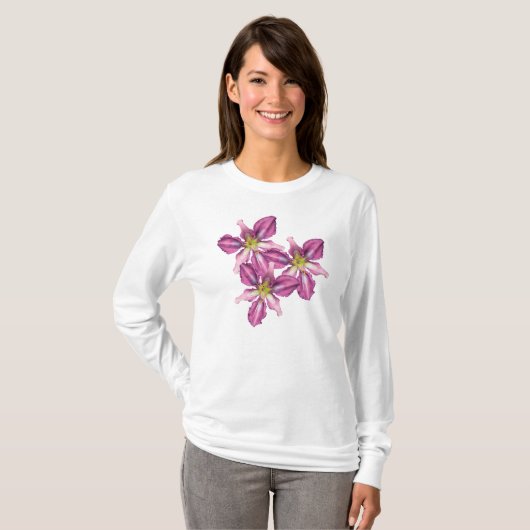 Dunne T-shirt met Daylily (Voorkant volledig)
