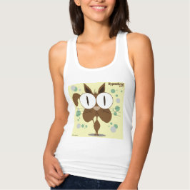 Dunne Tanktop met bruine kat voor vrouwen met race