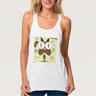 Dunne Tanktop met bruine kat voor vrouwen met race