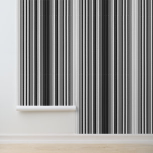 Dunne Verticale Strepen Modern Zwart Wit & Grijs Behang
