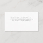 Dunne Vlag brandweerman met rode lijn Dank u Visitekaartje (Achterkant)