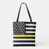 Dunne vlag voor gele lijnverzending tote bag (Achterkant)