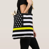 Dunne vlag voor gele lijnverzending tote bag (Dichtbij)