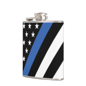 Dunne Vlagkolf met blauwe lijn Heupfles (Links)