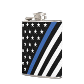 Dunne Vlagkolf met blauwe lijn Heupfles (Links)