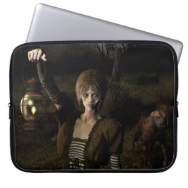 Dunne vrouw die lamp draagt laptop sleeve