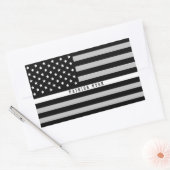 Dunne witte lijn Amerikaanse vlag EMT EMS Monogram Rechthoekige Sticker (Envelop)