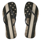 Dunne witte lijn Amerikaanse vlag Teenslippers (Voetbed)