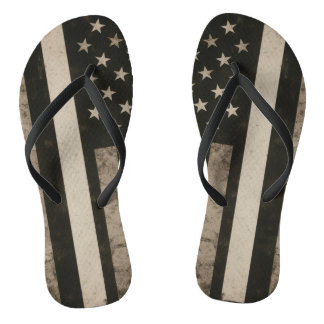 Dunne witte lijn Amerikaanse vlag Teenslippers