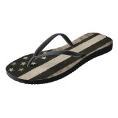 Dunne witte lijn Amerikaanse vlag Teenslippers (Schuin)