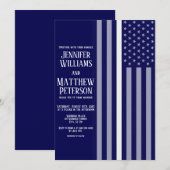 Dunne Witte Lijn Doc/Nurse/EMS Vlag Trouwen Kaart (Voorkant / Achterkant)