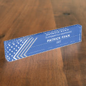 Dunne witte lijn EMS EMT sterren Stripe Monogram b Naambordje (Zijkant)